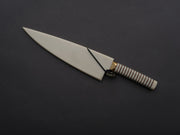 Florentine Kitchen Knives - Stainless - Utility - 200mm - Stacked White Composite and Natural Leather Handle