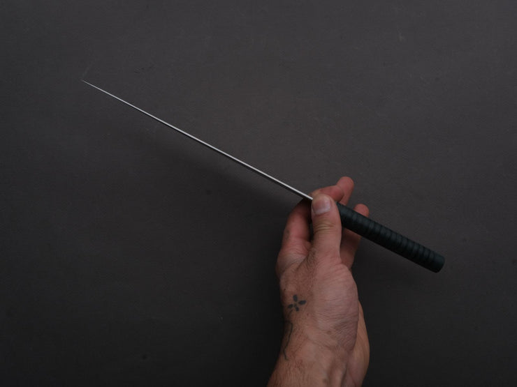Florentine Kitchen Knives - Stainless - Utility - 200mm - Stacked Green Composite and Black Leather Handle