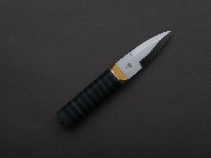 Florentine Kitchen Knives - Oyster Shucker - Stainless - Stacked Green and Black Composite Handle