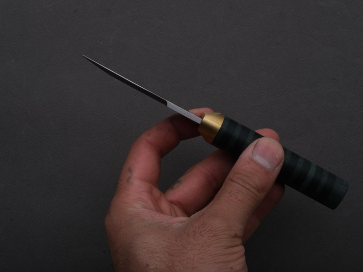 Florentine Kitchen Knives - Oyster Shucker - Stainless - Stacked Green and Black Composite Handle
