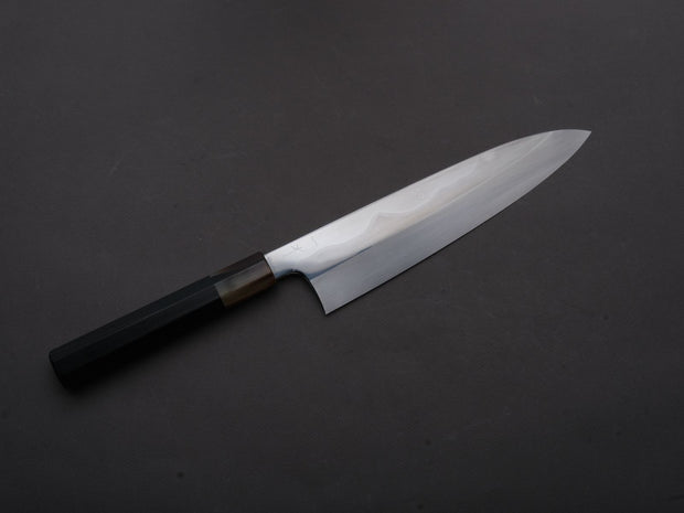 Hitohira - Togashi - White #1 - Fuji Mizu Honyaki - Gyuto - 240mm - Ebony Handle (#118) - Saya