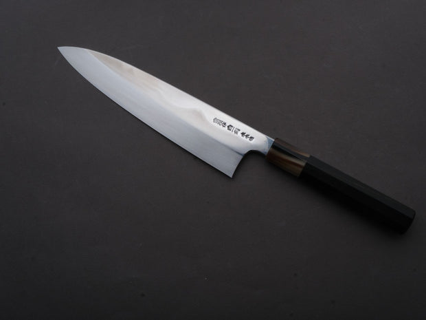 Hitohira - Togashi - White #1 - Fuji Mizu Honyaki - Gyuto - 240mm - Ebony Handle (#118) - Saya
