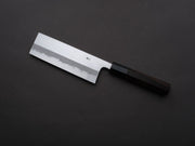 Hitohira - Tanaka Kyuzo - Blue #1 - Migaki - Nakiri - 165mm - Taihei Makassar Ebony Handle (Kaku)