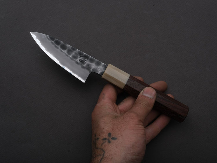 Hitohira - Hinode - White #2 - Stainless Clad - Tsuchime - Paring - 90mm - Taihei Rosewood Handle
