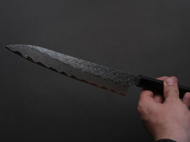 Nigara Hamono - SPG STRIX - Tsuchime Damascus - Sujihiki - 240mm - Ebony Handle