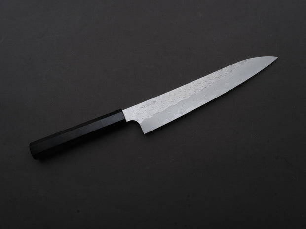 Nigara Hamono - SPG STRIX - Tsuchime Damascus - Sujihiki - 240mm - Ebony Handle