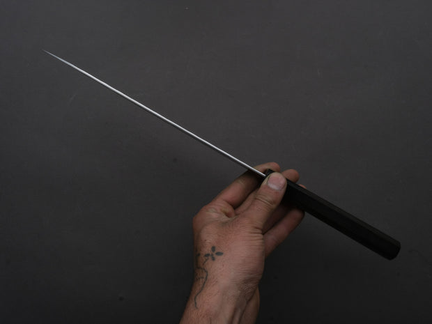 Nigara Hamono - SPG STRIX - Tsuchime Damascus - Sujihiki - 240mm - Ebony Handle
