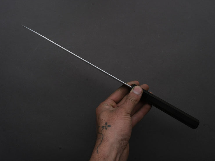 Nigara Hamono - SPG STRIX - Tsuchime Damascus - Sujihiki - 240mm - Ebony Handle