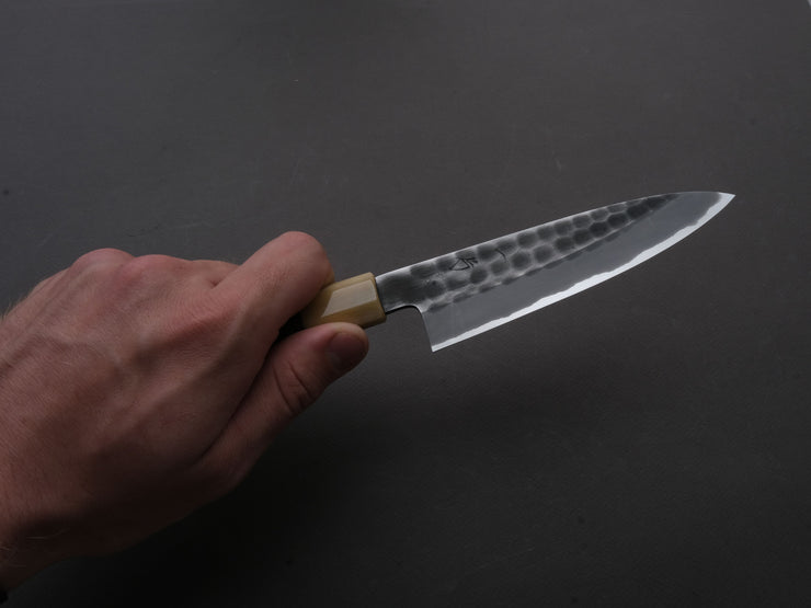 Hitohira - Hinode - White #2 - Stainless Clad - Tsuchime - Petty - 135mm - Taihei Rosewood Handle