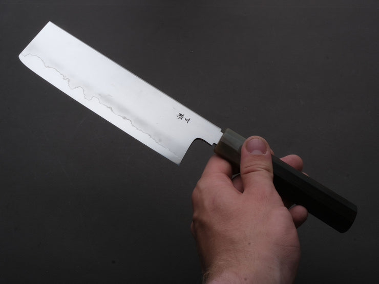Tetsujin - Ukiba - Silver #3 - Nakiri - 180mm - Taihei Makassar Ebony Handle