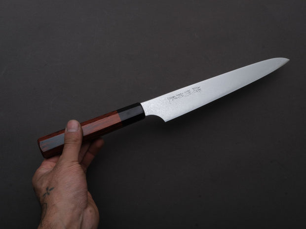 Hitohira - Imojiya TH - Damascus - Sujihiki - 240mm - Red Pakka Handle