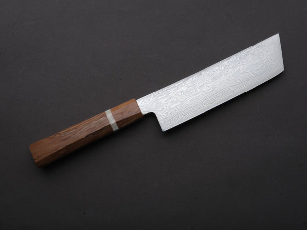 Ryusen - FUKAKURYU KAI - ATS314 - Damascus - Nakiri - 155mm - Birch Octagonal Handle