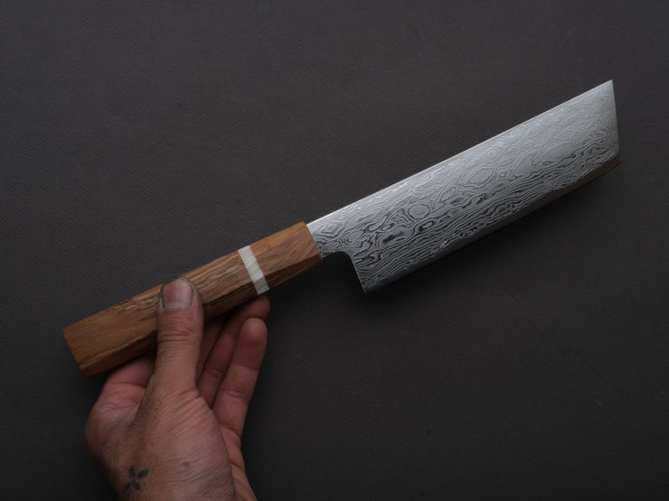 Ryusen - FUKAKURYU KAI - ATS314 - Damascus - Nakiri - 155mm - Birch Octagonal Handle
