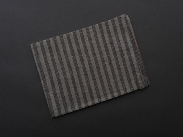 Fog Linen - Linen Kitchen Cloth - "Roman" Brown and Natural Stripe