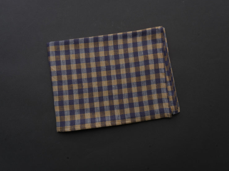 Fog Linen - Linen Kitchen Cloth - "Phil" Blue and Orange Check