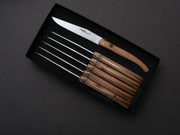 Goyon Chazeau - Laguiole Brasserie - Steak/Table Knives - Juniper Wood - Set of 6