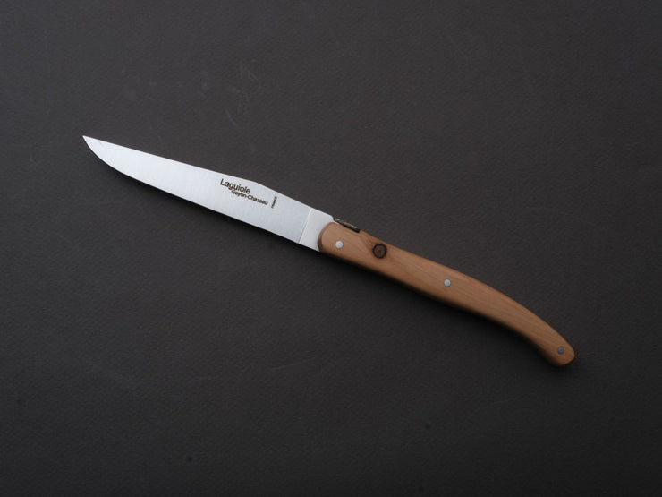 Goyon Chazeau - Laguiole Brasserie - Steak/Table Knives - Juniper Wood - Set of 6