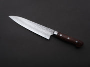 Hitohira - HG - Tsuchime Damascus - Gyuto - 180mm - Imitation Mahogany Handle