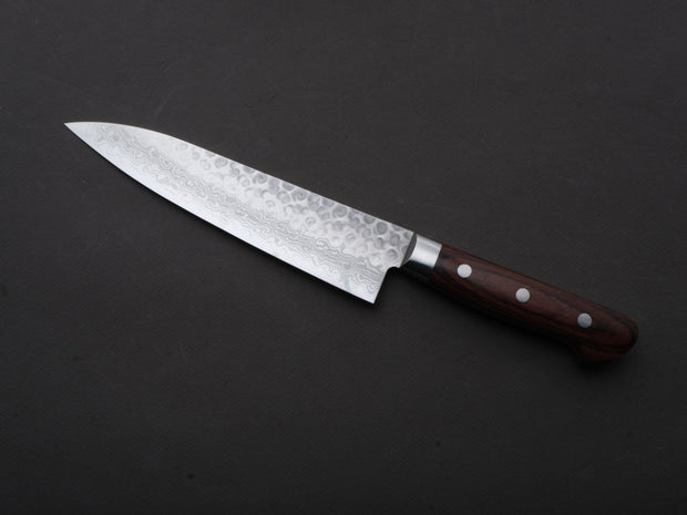 Hitohira - HG - Tsuchime Damascus - Gyuto - 180mm - Imitation Mahogany Handle