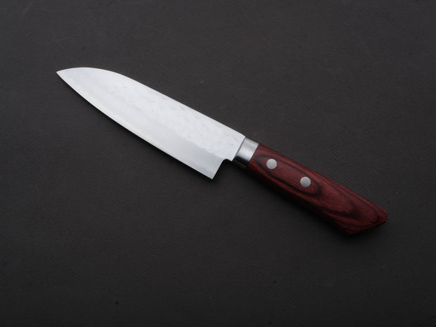 Hitohira - NM - Tsuchime - Santoku - 130mm - Red Pakka Handle