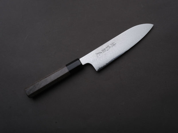 Hitohira - Imojiya TH - Damascus - Stainless - Santoku - 180mm - Gray Pakka Handle