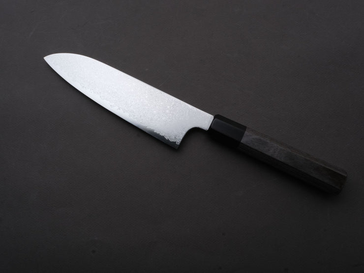 Hitohira - Imojiya TH - Damascus - Stainless - Santoku - 180mm - Gray Pakka Handle