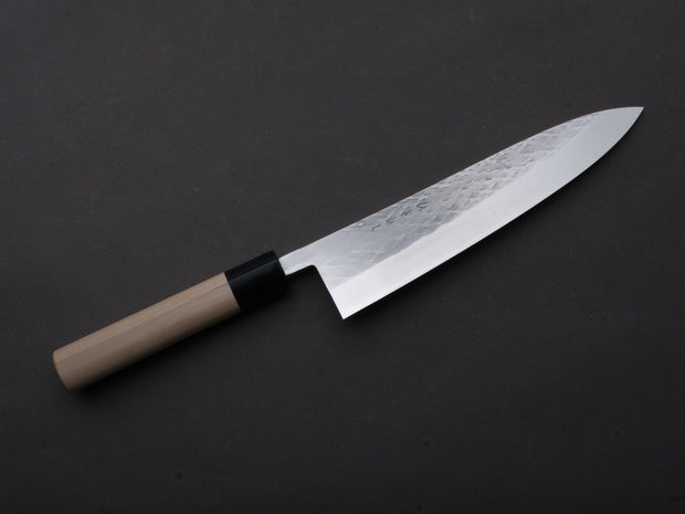 Hitohira - TD - SLD - Stainless Clad - Tsuchime - Gyuto - 210mm - Magnolia Wood Handle