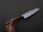 HADO - Kirisame - White #1 Stainless Clad - Nashiji - Santoku - 180mm - Scorched Oak Handle