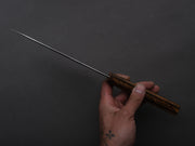 HADO - Kirisame - White #1 Stainless Clad - Nashiji - Santoku - 180mm - Scorched Oak Handle