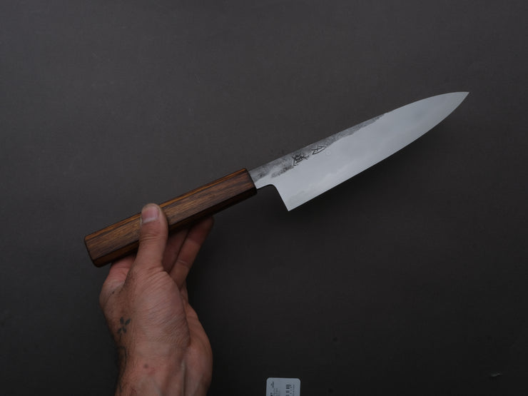 HADO - Kirisame - White #1 Stainless Clad - Nashiji - Gyuto - 210mm - Scorched Oak Handle