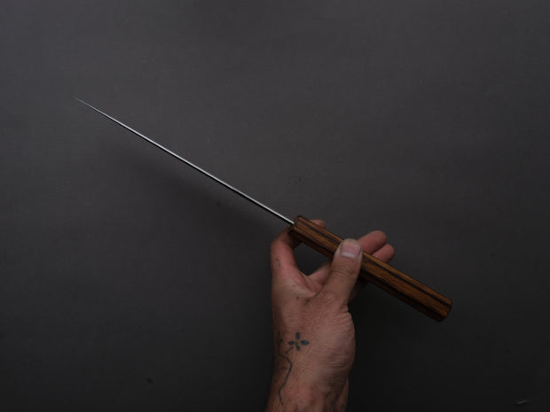 HADO - Kirisame - White #1 Stainless Clad - Nashiji - Gyuto - 210mm - Scorched Oak Handle