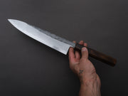 HADO - Kirisame - White #1 Stainless Clad - Nashiji - Gyuto - 240mm - Scorched Oak Handle
