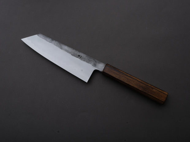 HADO - Kirisame - White #1 Stainless Clad - Nashiji - Bunka - 180mm - Scorched Oak Handle