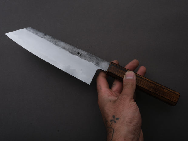 HADO - Kirisame - White #1 Stainless Clad - Nashiji - Bunka - 180mm - Scorched Oak Handle