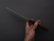 HADO - Kirisame - White #1 Stainless Clad - Nashiji - Bunka - 180mm - Scorched Oak Handle