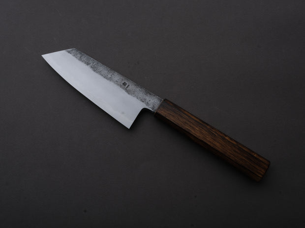 HADO - Kirisame - White #1 Stainless Clad - Nashiji - Ko Bunka - 135mm - Scorched Oak Handle