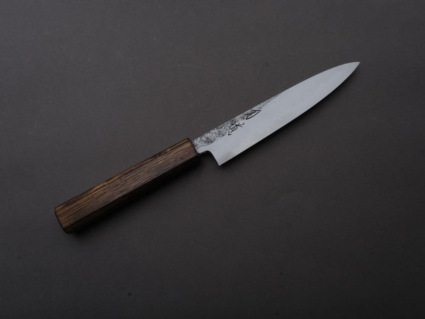 HADO - Kirisame - White #1 Stainless Clad - Nashiji - Petty - 150mm - Scorched Oak Handle