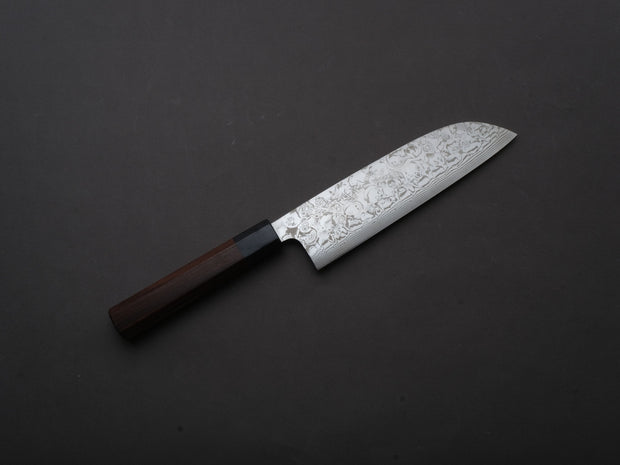 Yoshida Hamono - ZDP189 - Damascus - Santoku - 180mm - Rosewood Handle