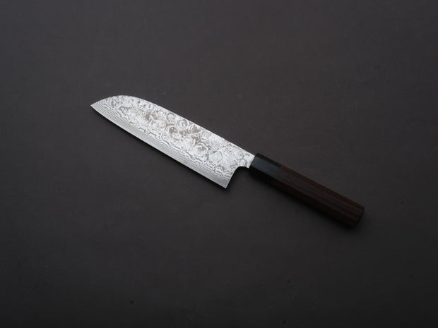 Yoshida Hamono - ZDP189 - Damascus - Santoku - 180mm - Rosewood Handle