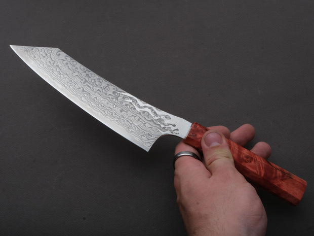 Ryusen - GURENHIRYU KAI  - SPG STRIX - Nickel Damascus - Kiritsuke Santoku - 175mm - Poplar Handle