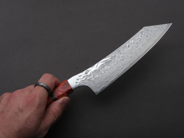 Ryusen - GURENHIRYU KAI  - SPG STRIX - Nickel Damascus - Kiritsuke Santoku - 175mm - Poplar Handle