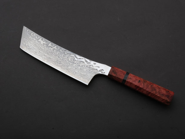 Ryusen - GURENHIRYU KAI  - SPG STRIX - Nickel Damascus - Nakiri - 155mm - Poplar Handle