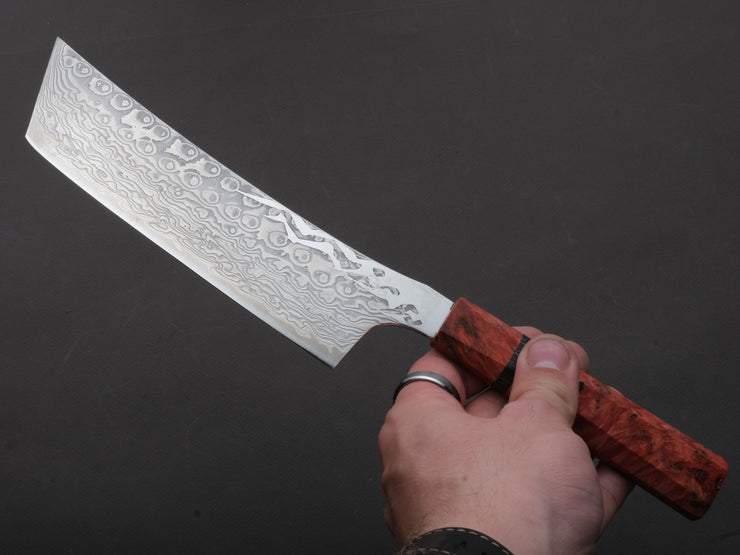 Ryusen - GURENHIRYU KAI  - SPG STRIX - Nickel Damascus - Nakiri - 155mm - Poplar Handle
