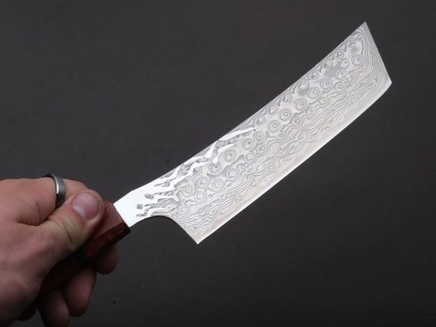 Ryusen - GURENHIRYU KAI  - SPG STRIX - Nickel Damascus - Nakiri - 155mm - Poplar Handle