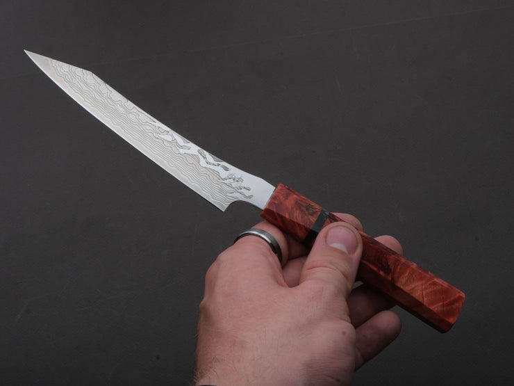 Ryusen - GURENHIRYU KAI  - SPG STRIX - Nickel Damascus - Kiritsuke Petty - 135mm - Poplar Handle