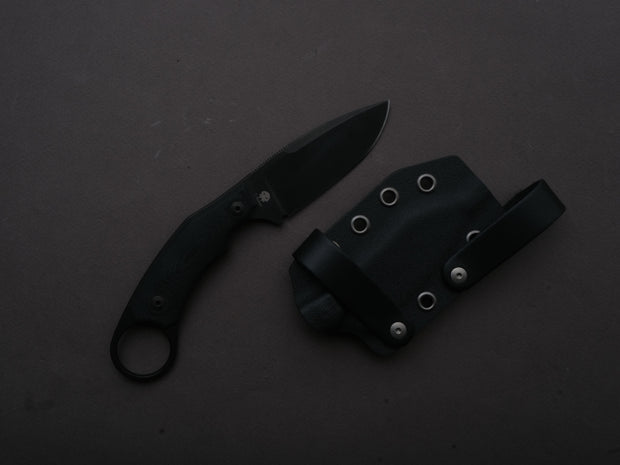 lionSTEEL - Fixed Blade - H2 - M390 - 75mm - Black Micarta - Kydex Sheath - Stonewashed