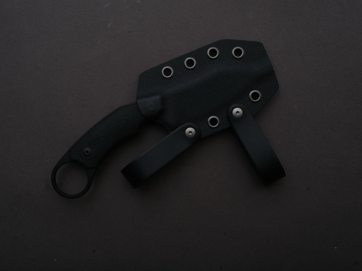 lionSTEEL - Fixed Blade - H2 - M390 - 75mm - Black Micarta - Kydex Sheath - Stonewashed