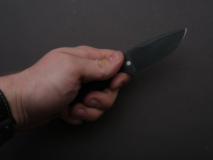 lionSTEEL - Fixed Blade - H2 - M390 - 75mm - Black Micarta - Kydex Sheath - Stonewashed