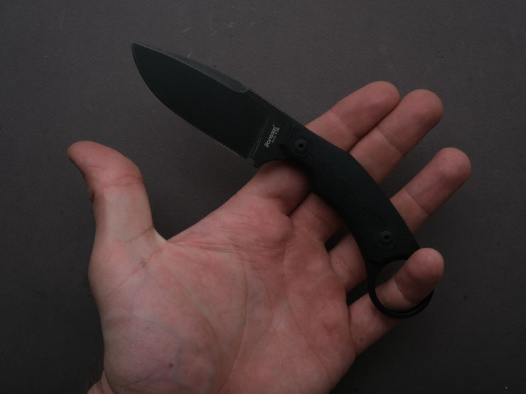 lionSTEEL - Fixed Blade - H2 - M390 - 75mm - Black Micarta - Kydex Sheath - Stonewashed