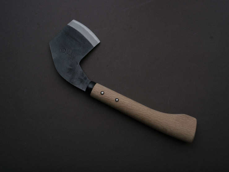 Ajikataya - Kubimagari Hatchet - Kurouchi - 165mm - Oak Wood